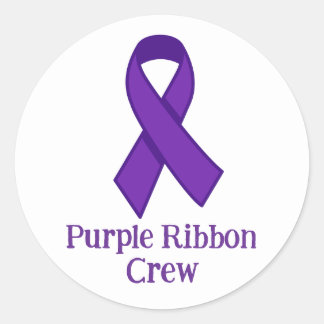 Sticker Rond Purple Ribbon Crew