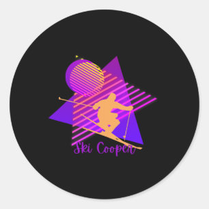Sticker Rond Purple Rose Colorado Ski Cooper Leadville C