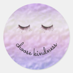 Sticker Rond Purple rose Ombre noir cils doux