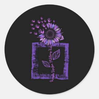 Sticker Rond Purple Up Militaire Léopard Bleu