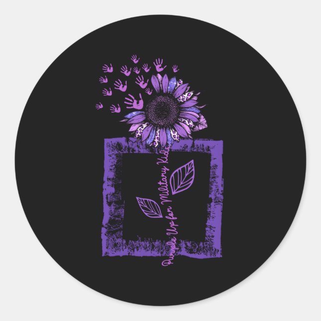 Sticker Rond Purple Up Militaire Léopard Bleu (Devant)