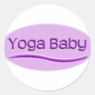 Sticker Rond Purple Yoga Baby