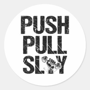 Sticker Rond Push Pull Poids Poids Poids Poids Poids Poids Body