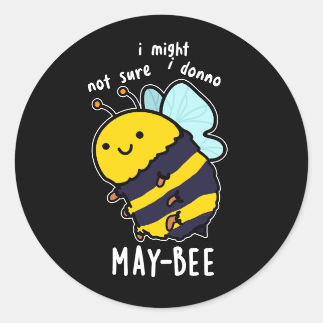 Sticker Rond Putain d'abeilles Funny Insect Bee Pun Dark BG (Devant)