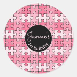 Sticker Rond Puzzles roses roses doux