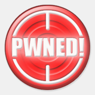 Sticker Rond PWNED ! Bouton