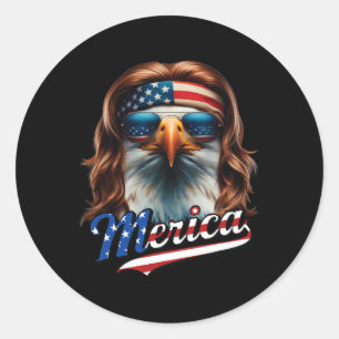 Sticker Rond Pygargue à tête blanche Merica 4 juillet pygargue