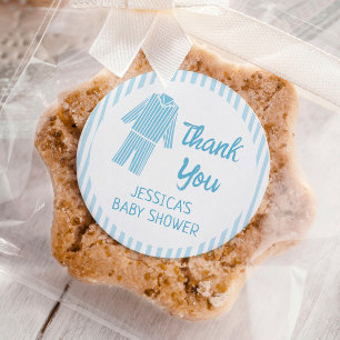 Sticker Rond Pyjama Fête de petit déjeuner Baby Shower Garçon