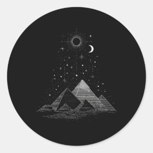 Sticker Rond Pyramides égyptiennes Égypte Vacances Voyage Pyram