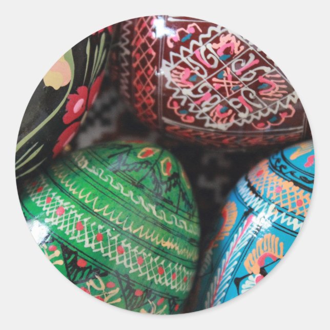 Sticker Rond Pysanky ukrainien - oeufs de pâques (Devant)