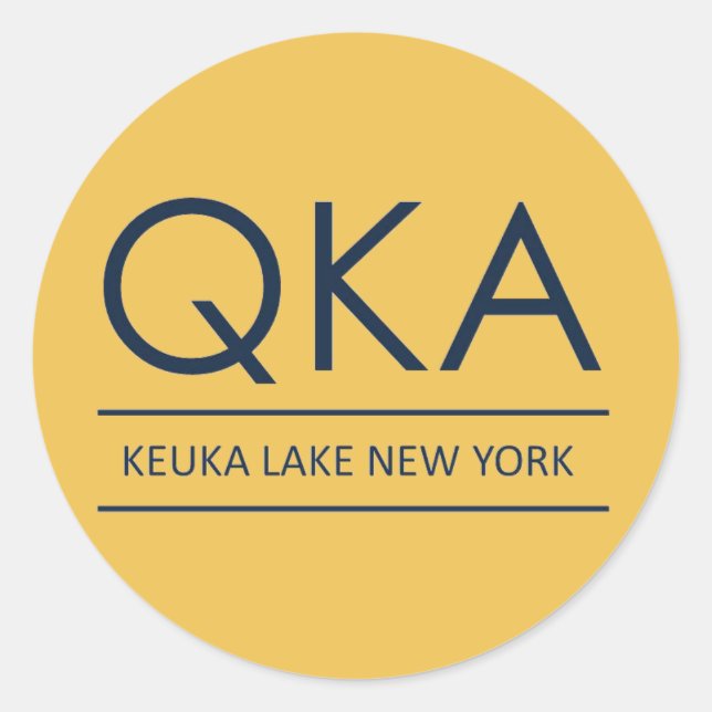 Sticker Rond QKA Keuka Lake New York (Devant)