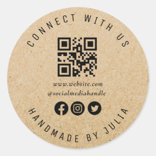 Sticker Rond QR Code affaires de médias sociaux