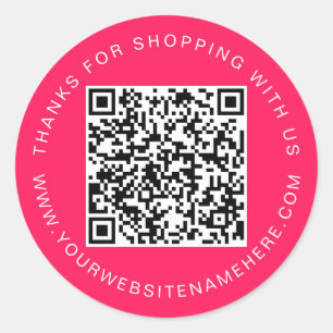 Sticker Rond QR Code Petite entreprise Nom du site Web Diva Pin