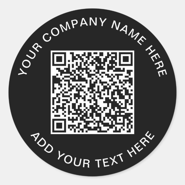 Sticker Rond QR Code promotionnel noir (Devant)