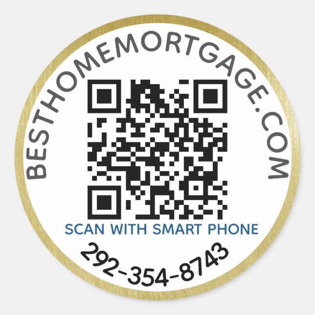 Sticker Rond QR Code Realtor Mortgage Company (Devant)