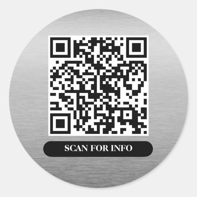 Sticker Rond QR Code Silver Platinum professionnel unique tenda (Devant)