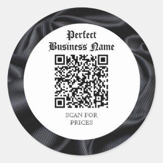 Sticker Rond QR Code Simple Black Silk Dark Frame Unique