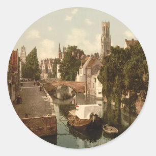 Sticker Rond Quai Vert, Bruges, Belgique