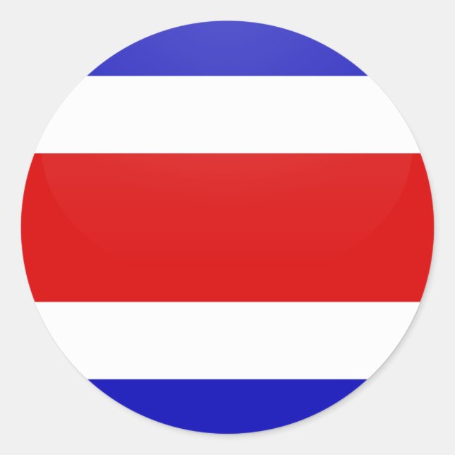 Sticker Rond Qualité Costa Rica Cercle Drapeau (Devant)