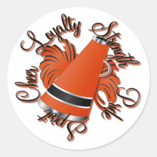 Sticker Rond Qualités noires et oranges d'acclamation