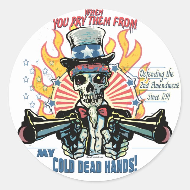 Sticker Rond Quand Tu Les Prends De MES Mains FROIDES MORTES (Devant)
