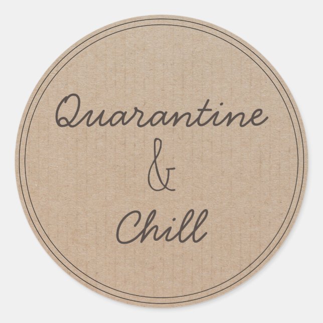 Sticker Rond Quarantaine et refroidissement | Rester à la maiso (Devant)