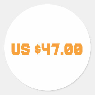 Sticker Rond Quarante-sept dollars