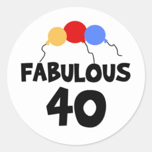 Sticker Rond Quarantième anniversaire 40 quarante fabuleux
