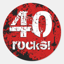 Sticker Rond quarantième Roches de l'anniversaire 40 ! A01B