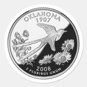 Sticker Rond Quartier d'État de Faux Oklahoma