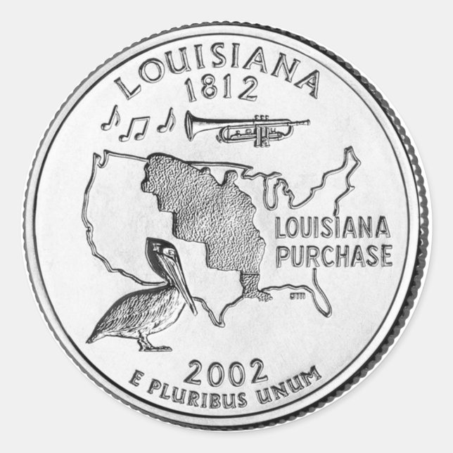 Sticker Rond Quartier d'État de la Louisiane (Devant)