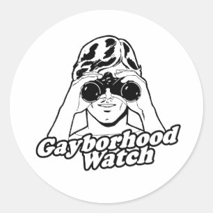 STICKER ROND QUARTIER GAY WATCH