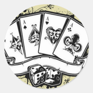 Sticker Rond Quatre cartes as