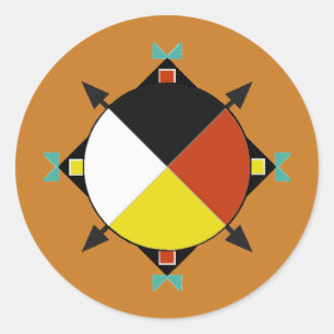 Sticker Rond Quatre directions cherokee