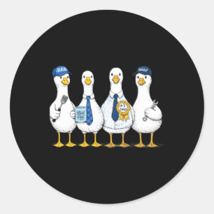 Sticker Rond Quatre papas d'équipage d'oies - Meilleure vie pro