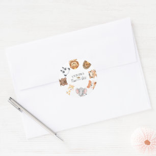 Sticker Rond Quatre pour toujours safari 4ème anniversaire