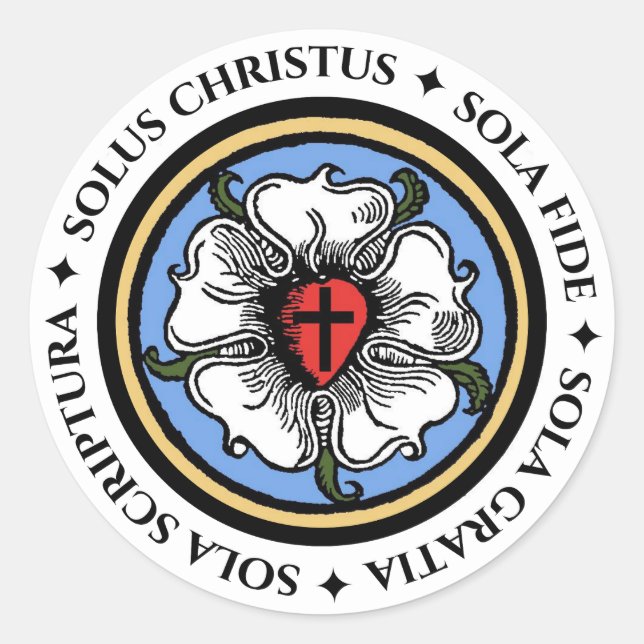 Sticker Rond Quatre solas - luthérien (Devant)