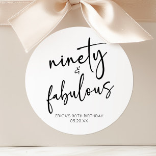 Sticker Rond Quatre-vingt-dix & Fabuleux Minimal Anniversaire 9
