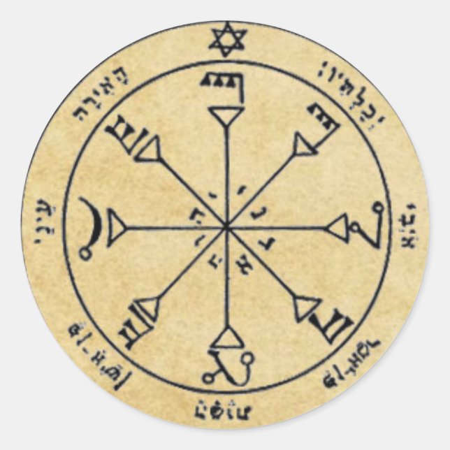 Sticker Rond Quatrième Pentacle du soleil (Devant)