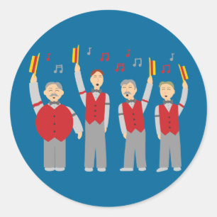 Sticker Rond Quatuor classique Barbershop