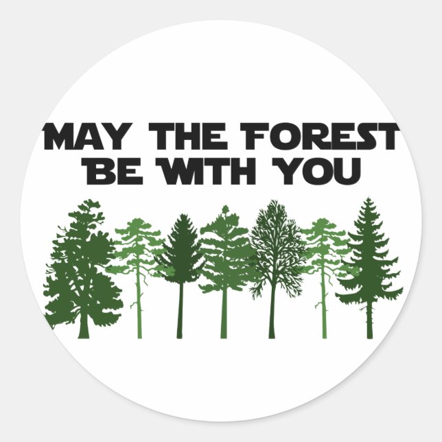 Sticker Rond Que la forêt soit avec toi (Devant)