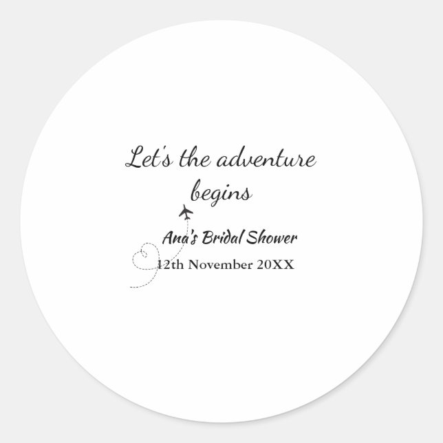 Sticker Rond que l'aventure commence enterrement de vie de jeun (Devant)