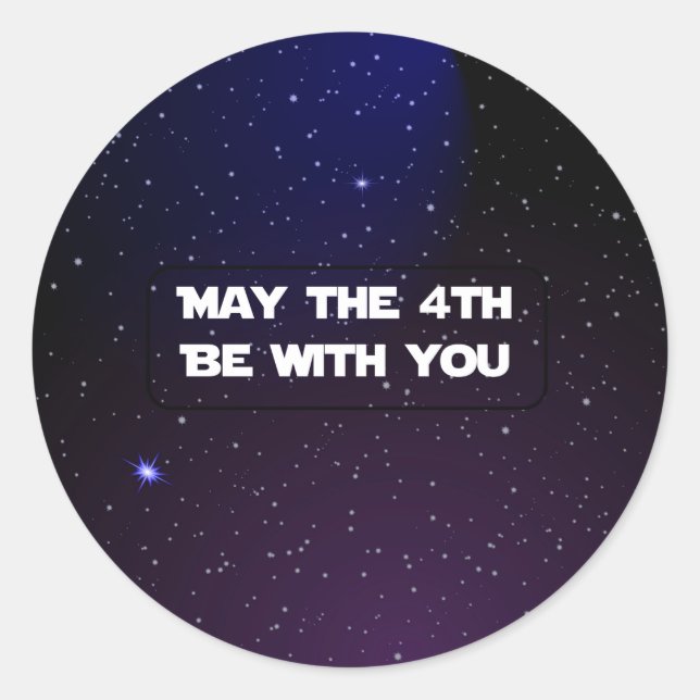 Sticker Rond Que le 4 mai soit avec toi (Devant)