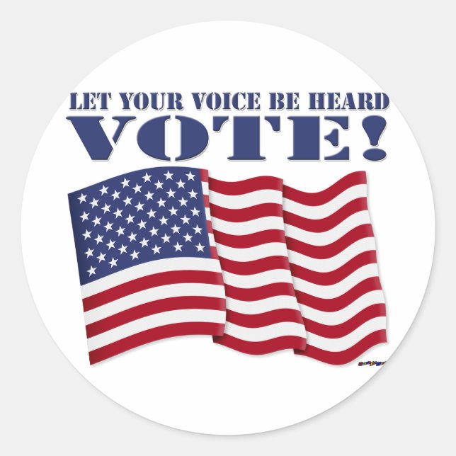 STICKER ROND QUE VOTRE VOIX SOIT ENTENDUE VOTE ! (Devant)