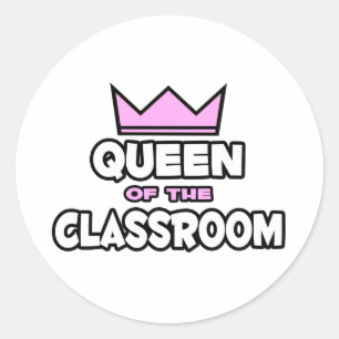 Sticker Rond Queen of the Classroom