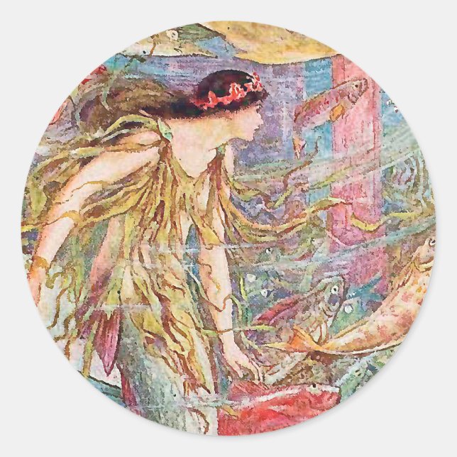 Sticker Rond Queen of the Fishes - Orange Fairy Book (Devant)