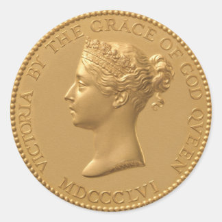 Sticker Rond Queen Victoria Coin