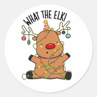 Sticker Rond Quel élan drôle de jeu de mots sur les animaux