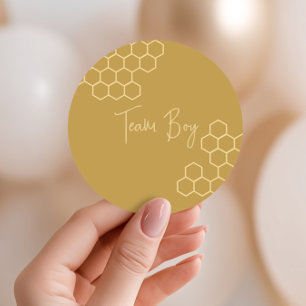 Sticker Rond Quel sera l'équipe garçon de bébé abeille doré bei