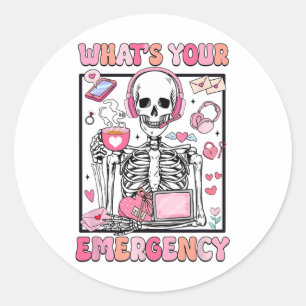 Sticker Rond Quelle est votre urgence Saint-Valentin 911 Opérat